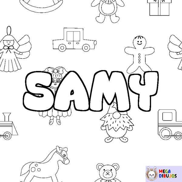 Coloración del nombre SAMY - decorado juguetes