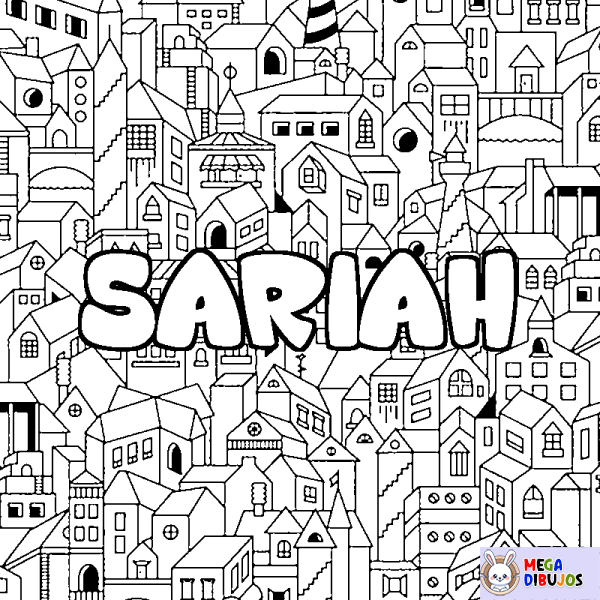 Coloración del nombre SARIAH - decorado ciudad