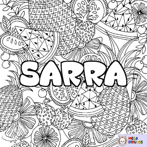 Coloración del nombre SARRA - decorado mandala de frutas