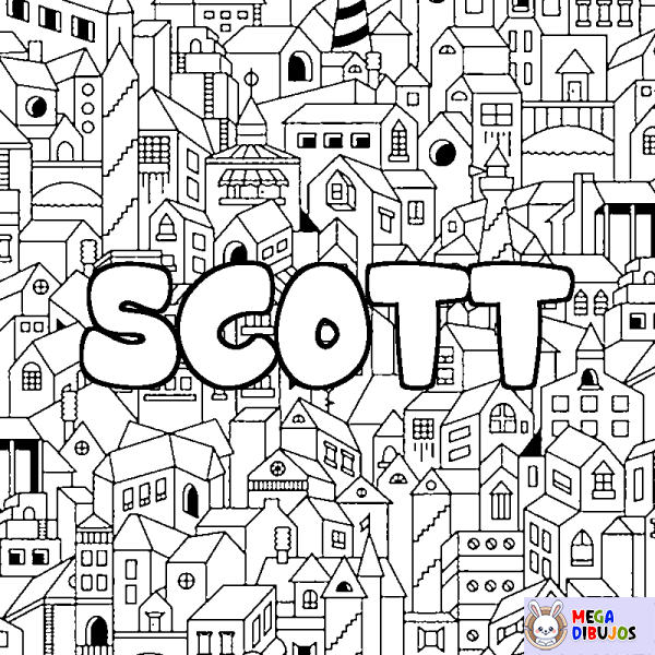 Coloración del nombre SCOTT - decorado ciudad