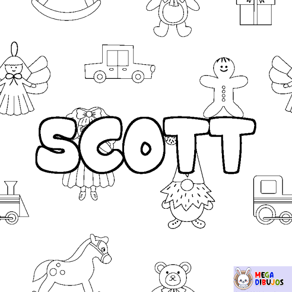 Coloración del nombre SCOTT - decorado juguetes