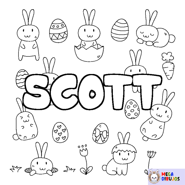 Coloración del nombre SCOTT - decorado Pascua