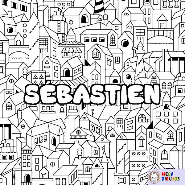 Coloración del nombre S&Eacute;BASTIEN - decorado ciudad