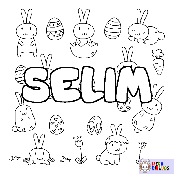 Coloración del nombre SELIM - decorado Pascua