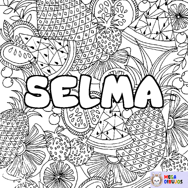 Coloración del nombre SELMA - decorado mandala de frutas