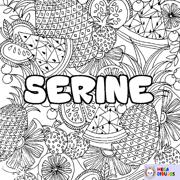 Coloración del nombre SERINE - decorado mandala de frutas