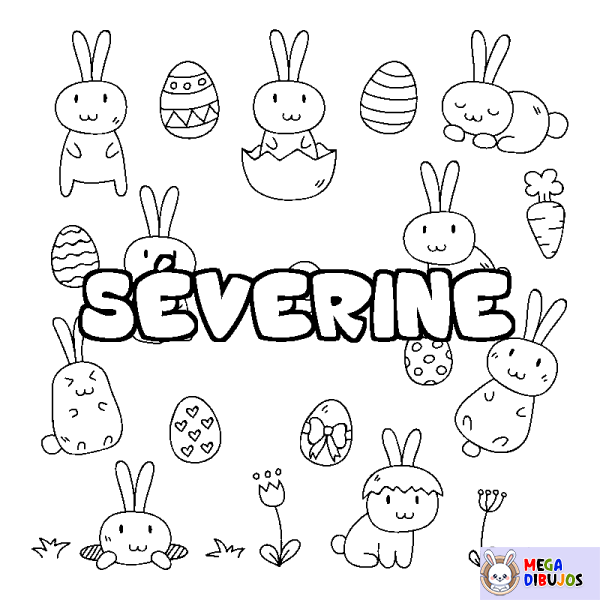 Coloración del nombre S&Eacute;VERINE - decorado Pascua