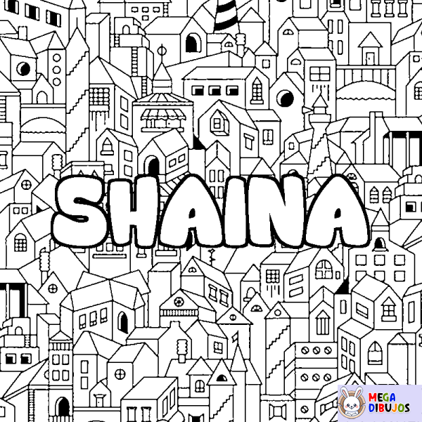 Coloración del nombre SHAINA - decorado ciudad