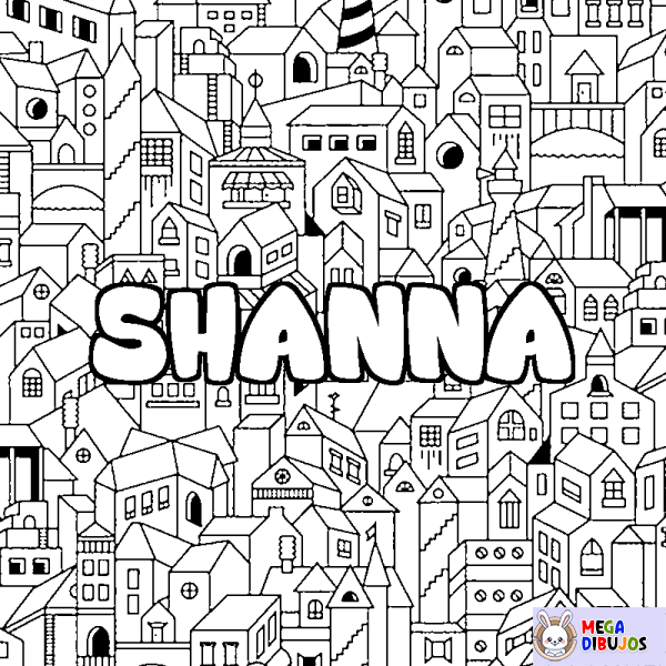 Coloración del nombre SHANNA - decorado ciudad