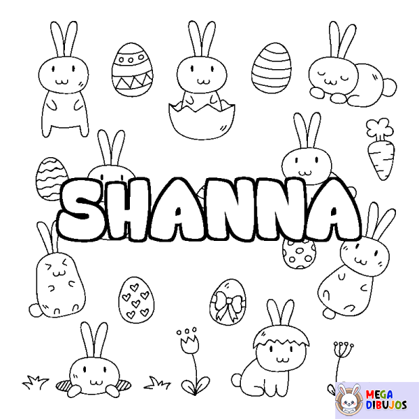 Coloración del nombre SHANNA - decorado Pascua