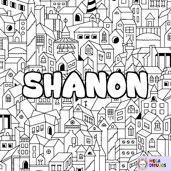 Coloración del nombre SHANON - decorado ciudad