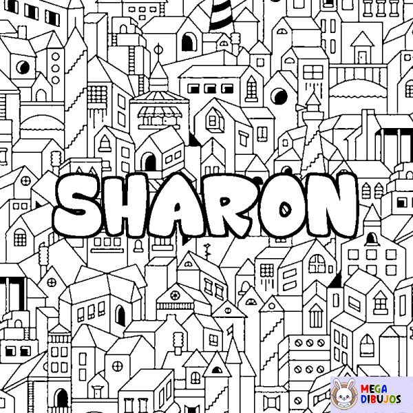 Coloración del nombre SHARON - decorado ciudad