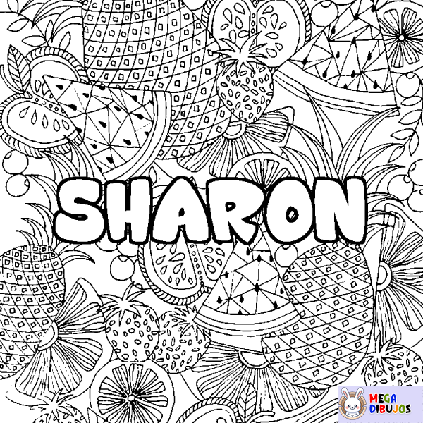 Coloración del nombre SHARON - decorado mandala de frutas