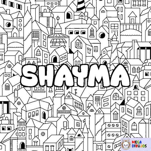 Coloración del nombre SHAYMA - decorado ciudad