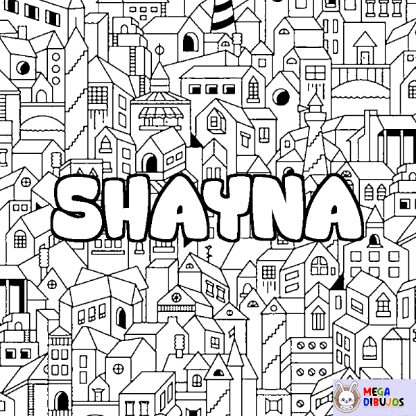 Coloración del nombre SHAYNA - decorado ciudad