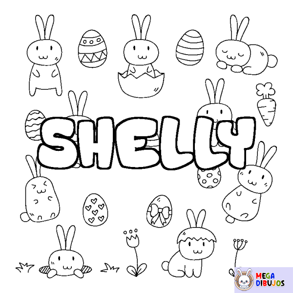 Coloración del nombre SHELLY - decorado Pascua