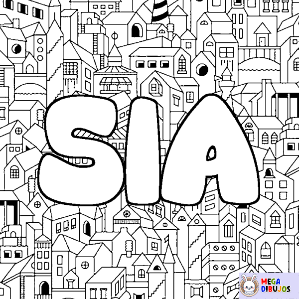 Coloración del nombre SIA - decorado ciudad