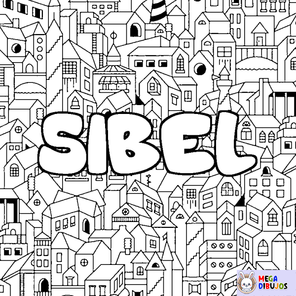 Coloración del nombre SIBEL - decorado ciudad