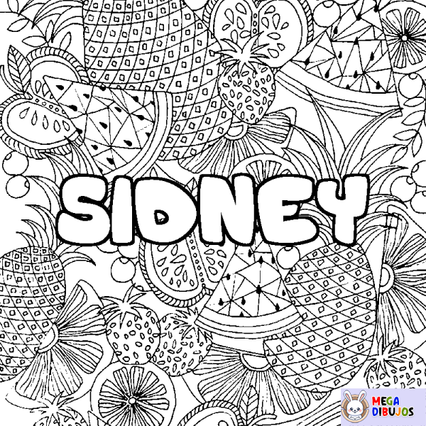 Coloración del nombre SIDNEY - decorado mandala de frutas