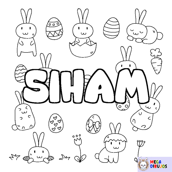 Coloración del nombre SIHAM - decorado Pascua