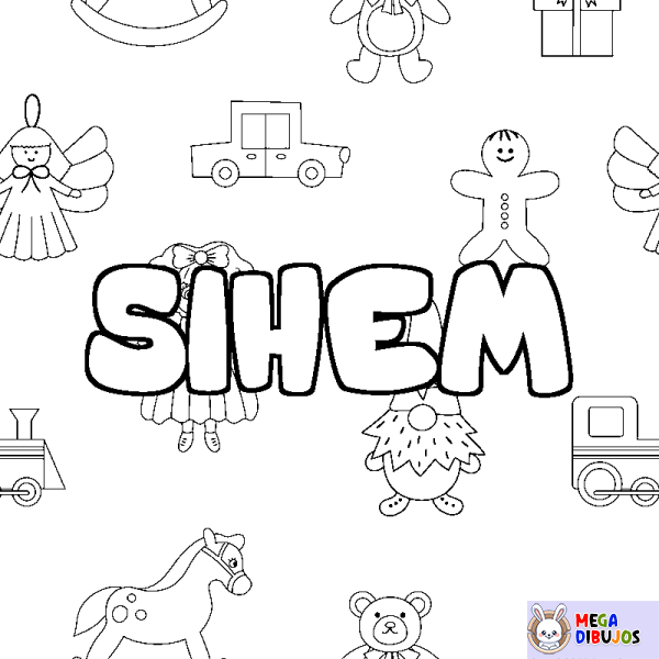 Coloración del nombre SIHEM - decorado juguetes