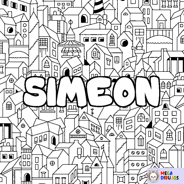 Coloración del nombre SIMEON - decorado ciudad