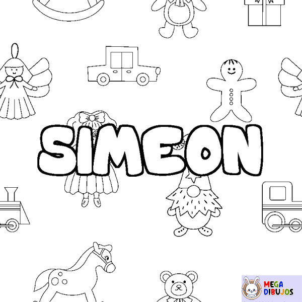 Coloración del nombre SIMEON - decorado juguetes