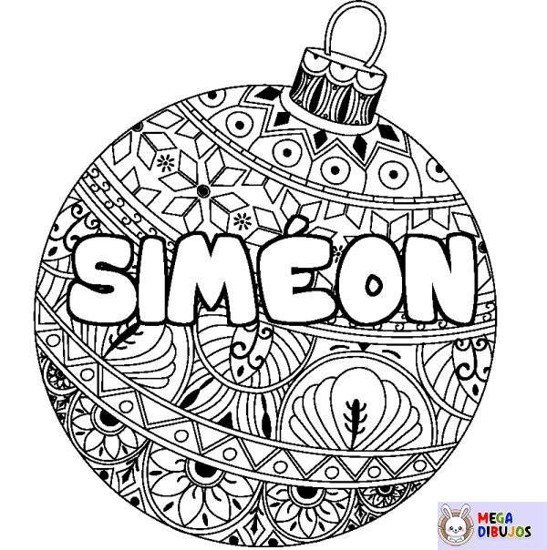 Coloración del nombre SIM&Eacute;ON - decorado bola de Navidad