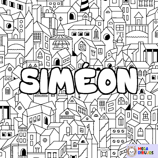 Coloración del nombre SIM&Eacute;ON - decorado ciudad