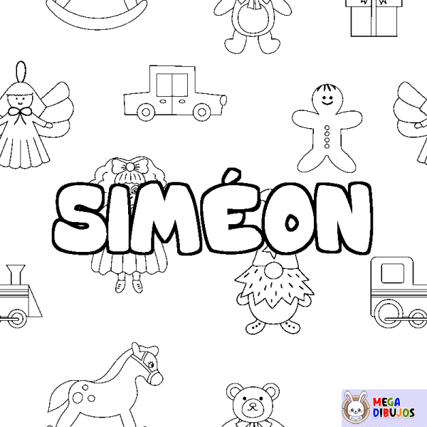 Coloración del nombre SIM&Eacute;ON - decorado juguetes