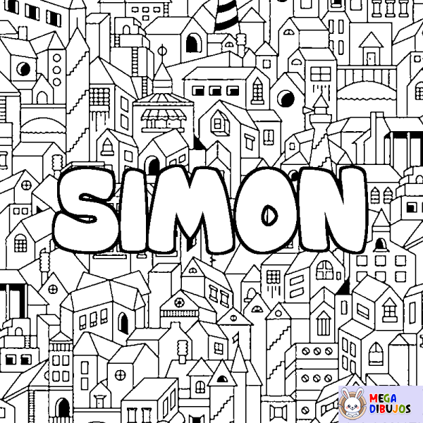 Coloración del nombre SIMON - decorado ciudad