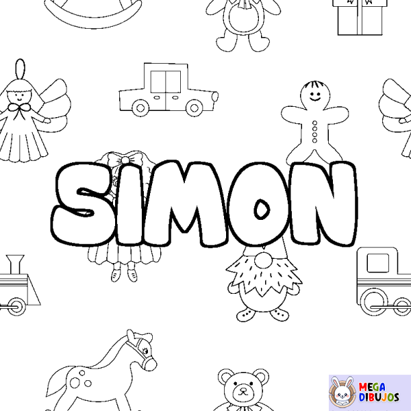 Coloración del nombre SIMON - decorado juguetes