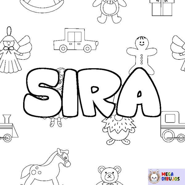 Coloración del nombre SIRA - decorado juguetes