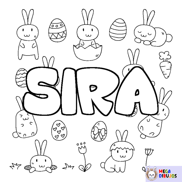 Coloración del nombre SIRA - decorado Pascua