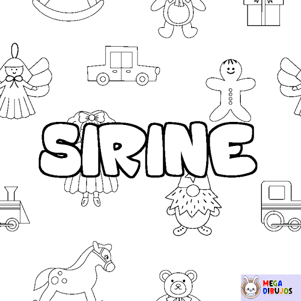 Coloración del nombre SIRINE - decorado juguetes