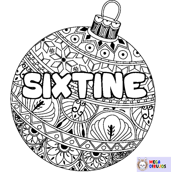 Coloración del nombre SIXTINE - decorado bola de Navidad