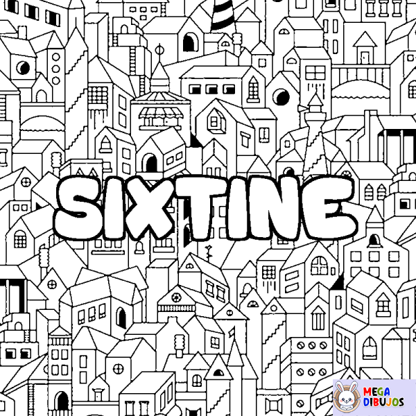 Coloración del nombre SIXTINE - decorado ciudad