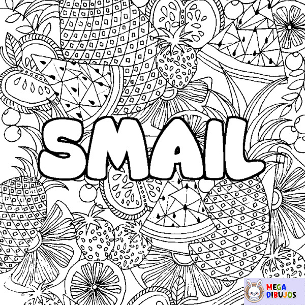 Coloración del nombre SMAIL - decorado mandala de frutas