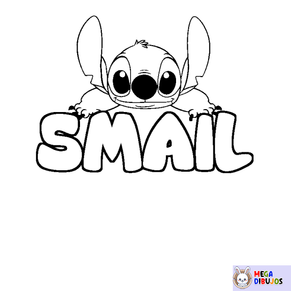 Coloración del nombre SMAIL - decorado Stitch