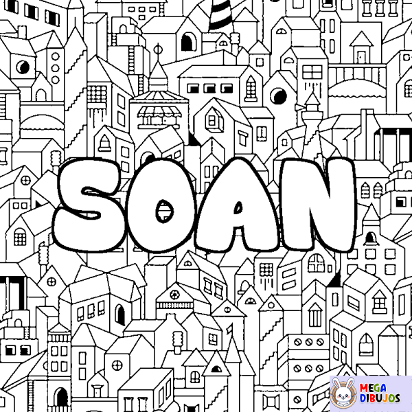 Coloración del nombre SOAN - decorado ciudad