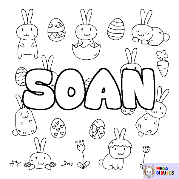 Coloración del nombre SOAN - decorado Pascua