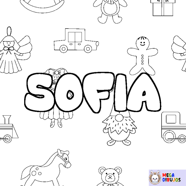 Coloración del nombre SOFIA - decorado juguetes