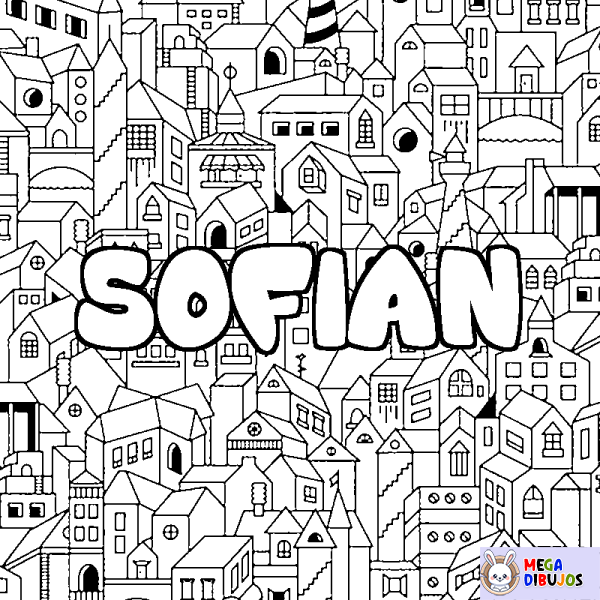 Coloración del nombre SOFIAN - decorado ciudad