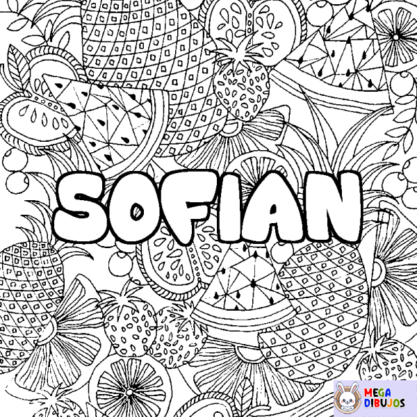 Coloración del nombre SOFIAN - decorado mandala de frutas