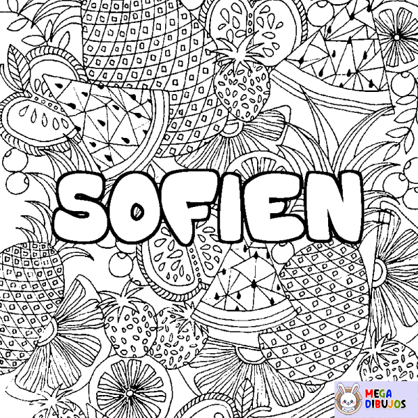 Coloración del nombre SOFIEN - decorado mandala de frutas