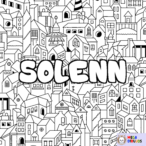 Coloración del nombre SOLENN - decorado ciudad