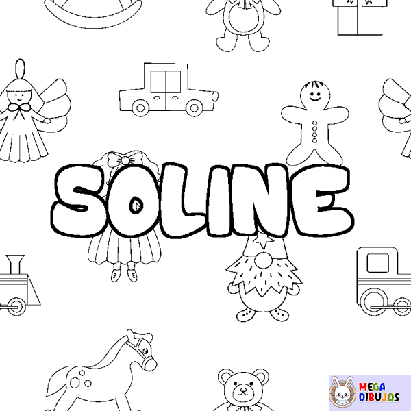 Coloración del nombre SOLINE - decorado juguetes