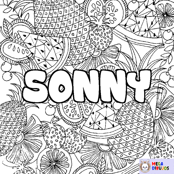 Coloración del nombre SONNY - decorado mandala de frutas