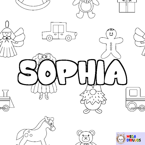 Coloración del nombre SOPHIA - decorado juguetes