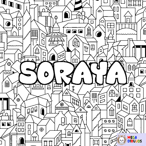 Coloración del nombre SORAYA - decorado ciudad